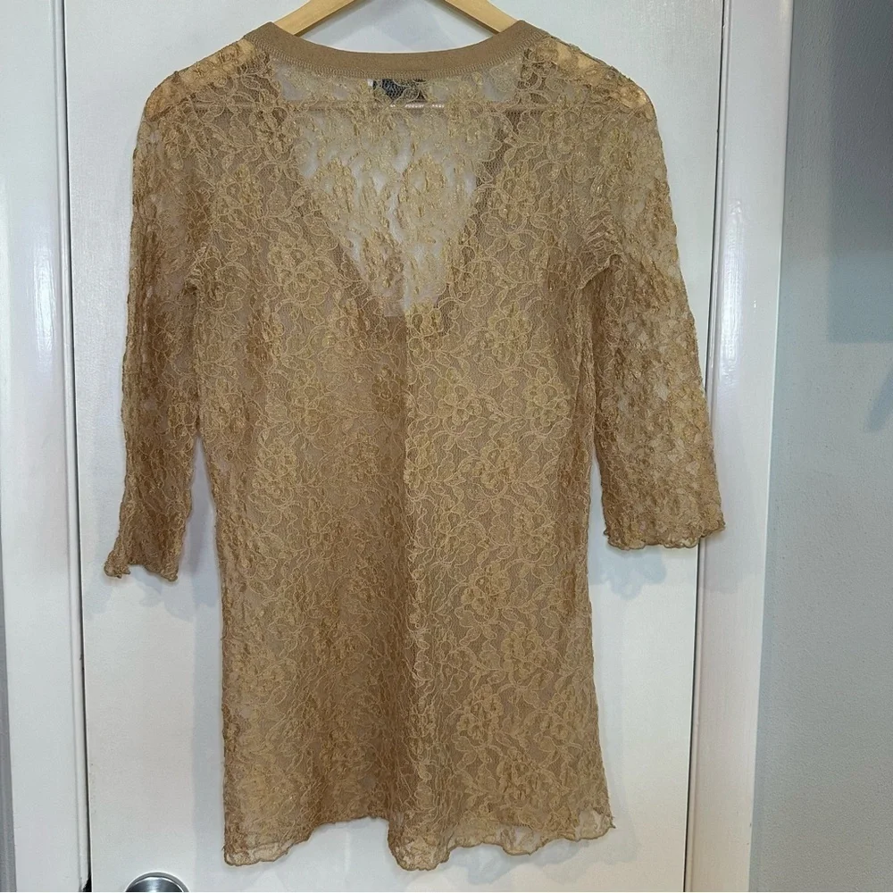 Vintage Jordan Taylor Gold Lace Swim Cover-Up. OS.